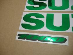 Stickers for Suzuki GSXR 1000 (Gixxer logo) in chrome mirror green