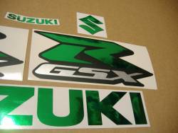 Decals for Suzuki GSXR 1000 (Gixxer logo) in chrome mirror green