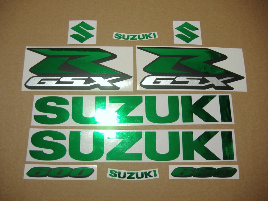 Stickers for Suzuki GSXR 600 (Gixxer logo) in chrome mirror green