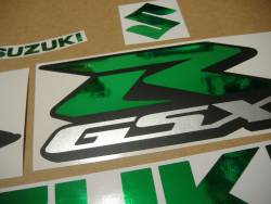 Decals for Suzuki GSXR 600 (Gixxer logo) in chrome mirror green