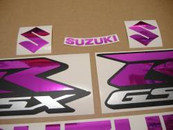 Chrome pink stickers kit for Suzuki GSX-R (Gixxer) 1000 