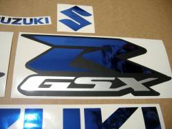 Chrome blue graphics kit for Suzuki GSX-R (Gixxer) 750 