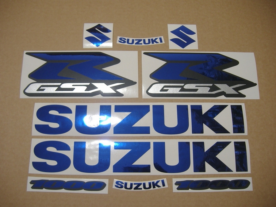 Mirrored blue logo emblems for Suzuki GSX-R (Gixxer) 1000