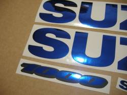 Chrome (mirror) blue decals for Suzuki GSXR (Gixxer) 1000
