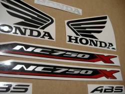 Replacement graphics set for Honda NC750X 2016 red version