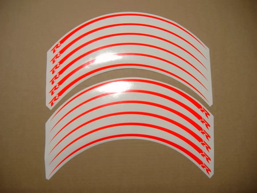 Suzuki GSXR high visibility red wheel stripes decal set