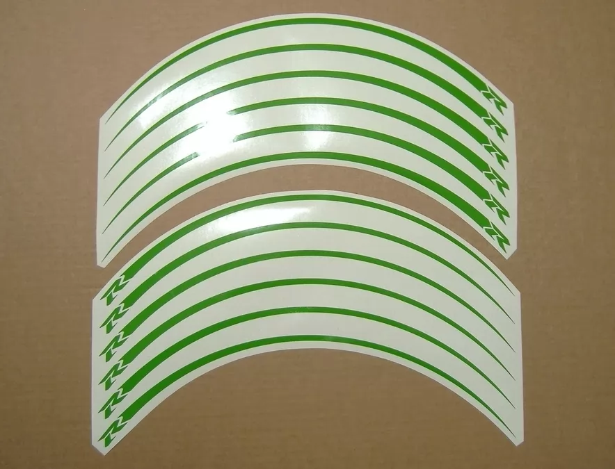 Lime green wheel/rim stripes decal set for Suzuki GSXR