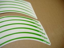 Kawasaki ZX12R ninja lime green wheel/rim stripes decal kit