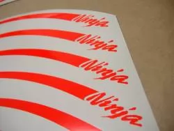 Kawasaki ZX9R fluorescent neon red wheel/rim stripes decals
