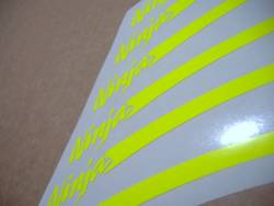 Kawasaki ZXR ninja high visibility yellow wheel stripes stickers