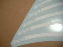 Kawasaki ZX-R ninja white wheel/rim stripes decals