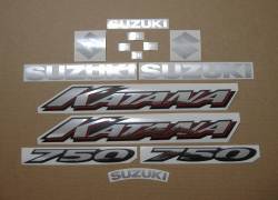 Suzuki Katana GSXF 750 2002 black replacement stickers