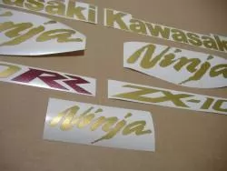 Logo emblems for Kawasaki ZX10RR race replica in gold