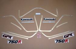 Kawasaki GPX 750R 1987 red aftermarket decals set