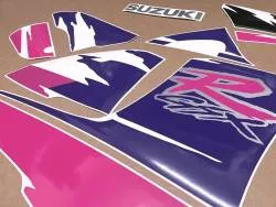 Adhesives set for Suzuki GSXR 750w 1993 black/purple