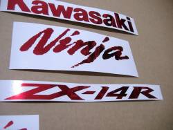 Kawasaki ZX-14 (ZX1400) customized chrome red decals