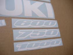 White decals for Suzuki GSX-R (Gixxer) 750 cc