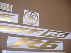 Satin gold stickers for Yamaha YZF R6