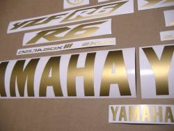 Matte gold logo decals for Yamaha R6