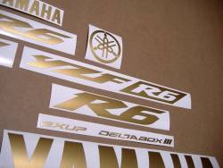 Matte gold logo stickers for Yamaha R6