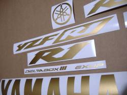 Matte gold logo graphics for Yamaha R1