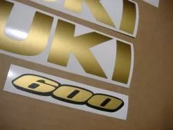 Matte gold logo decals for Suzuki GSX-R 600