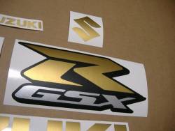 Matte gold logo stickers for Suzuki GSXR 750