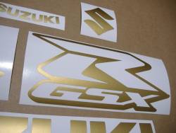 Satin gold logo decals for Suzuki GSX-R 600