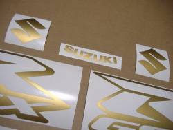 Satin gold logo decals for Suzuki GSX-R 750