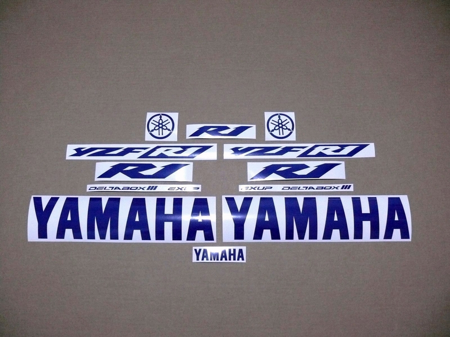Royal blue logo decals for Yamaha R1