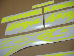 Kawasaki ZX9R 900 ninja neon yellow decal set