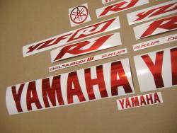 Yamaha YZF R1 graphics in custom chrome red color