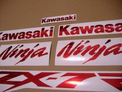 Graphics for Kawasaki ZX-7R in chrome (mirror) red