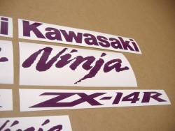 Purple decal set for Kawasaki ZX14R 1400 ninja
