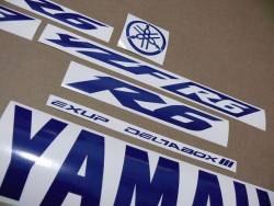 Blue customized logo sticker set for Yamaha YZF R6