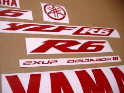 Yamaha R6 light reflective red color stickers