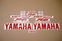 Reflective red logo decals for yamaha r6 03