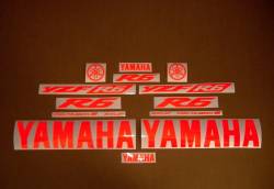 Reflective red logo stickers for yamaha r6 03