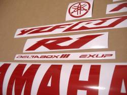 Yamaha R1 light reflective red color logo decals