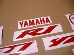 Yamaha YZF R1 reflective red color logo decal set