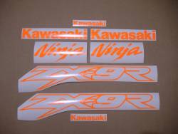 Kawasaki ZX9R ninja 900 high visibility orange decals