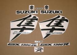 Black kanji decals set for Suzuki Hayabusa K1
