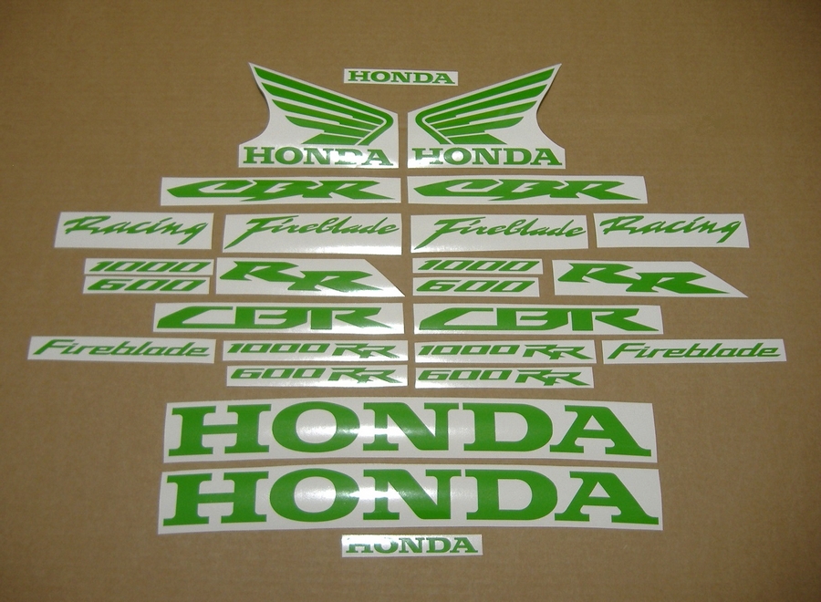 Honda CBR Fireblade 1000RR / 600RR lime green logo decals set 