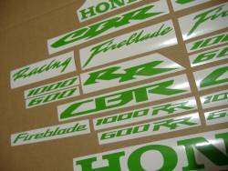 Honda CBR 600 RR lime poison green color logo decals
