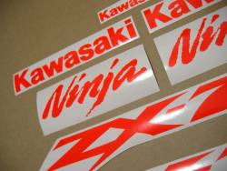 Kawasaki ZX7R ninja fluo neon red sticker kit