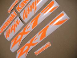 High visibility orange decals for Kawasaki ZX7R ninja