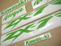 Kawasaki ZX-7R ninja 750 custom green logo decals