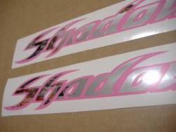 Honda Shadow custom pink chrome gas tank decals