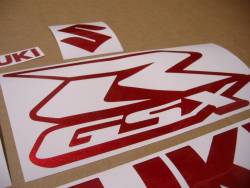 Suzuki GSXR cherry pearl red custom decal set