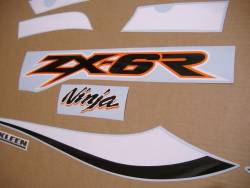 Kawasaki 636 ninja ZX6R 2002 silver complete decals set